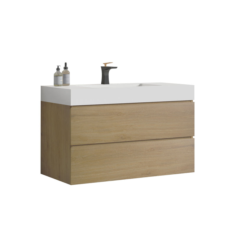 Alice - Bathroom Vanity With Sink, Large Storage Wall Mounted Floating Bathroom Vanity For Modern Bathroom