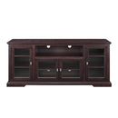 Transitional Classic 70" TV Stand For 80" TVs With 4 Glass Doors