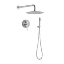 Elegant 10" Round Rain Shower Head And Handheld Set With Adjustable Tilt And Dual Modes