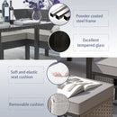 7 Piece Outdoor Furniture Set Waterproof Cushions Glass Table