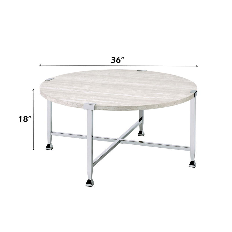 Brecon - Coffee Table - White Oak & Chrome