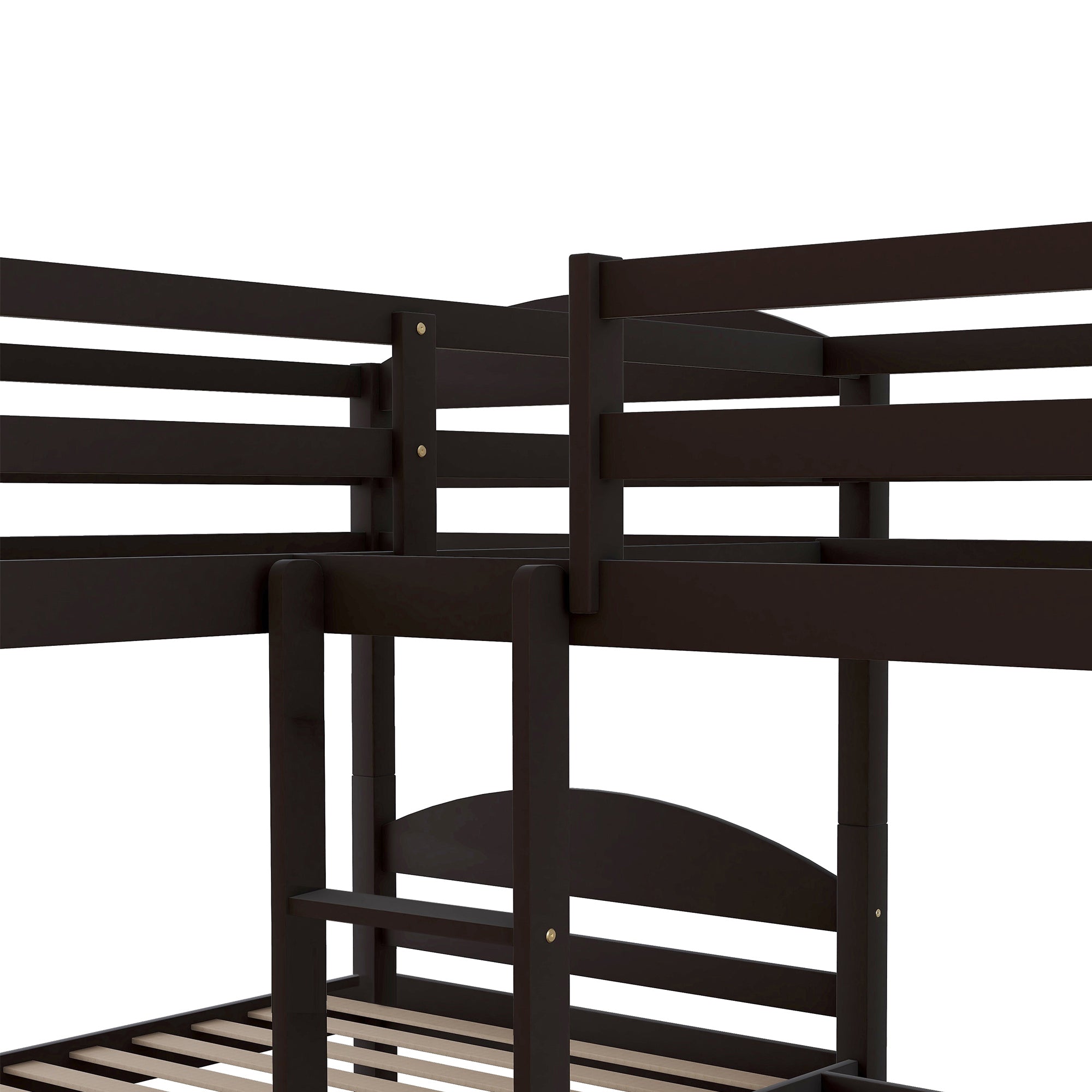 Twin L-Shaped Bunk bed with Trundle-Espresso{OLD SKU:LP000024AAP} - Atlantic Fine Furniture Melbourne FL