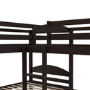 Twin L-Shaped Bunk bed with Trundle-Espresso{OLD SKU:LP000024AAP}