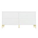Modern 4 Door Sideboard With Creative Carved Surface And Adjustable Shelves
