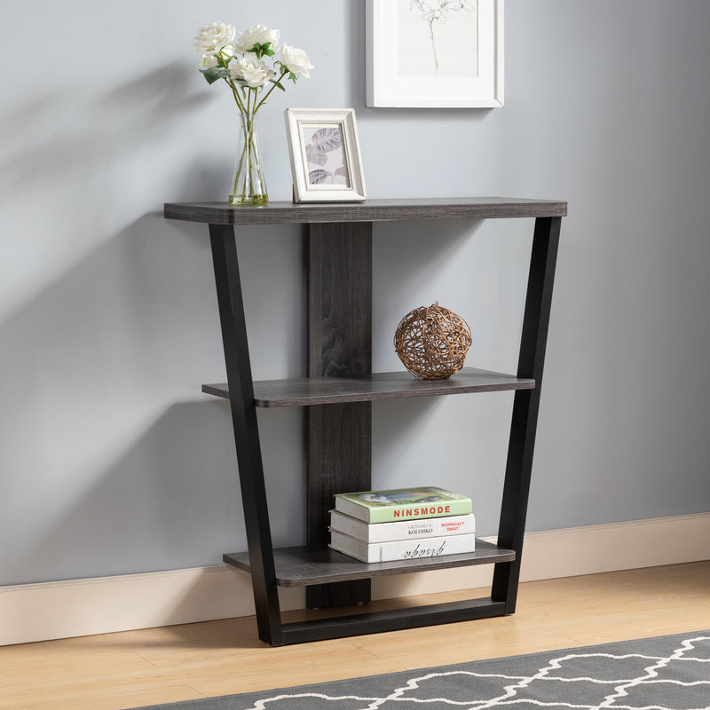 Contemporary Console Table With Three Open Shelves