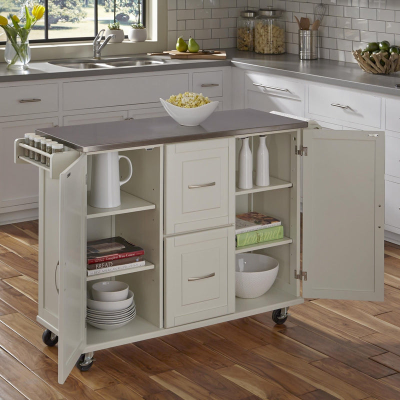 Blanche - Kitchen Cart - Steel Top