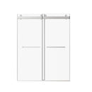 Frameless Double Sliding Soft-Close Shower Door, 3 / 8" (10Mm) Thick SGCC Tempered Glass Door, Matte