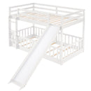Twin Over Twin Bunk Bed with Slide and Ladder, White(Old SKU:LP000009AAK)