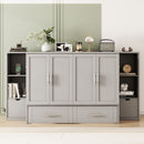 Murphy Bed With Shelves, Drawers And USB Ports