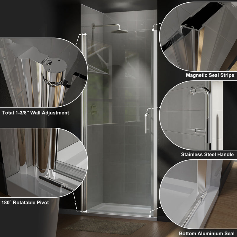 Bi-Fold Semi-Frameless Shower Doors In Matte With Clear Glass