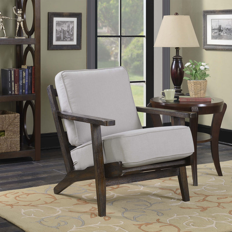 Metro - Chair (3A Packing) - Taupe / Espresso Wood Finish