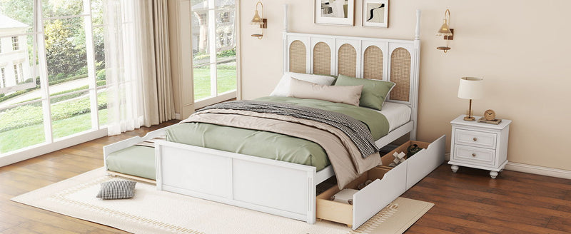 Platform Bed With With 2 Big Drawers With Trundle