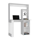 Ethel Writing Computer Desk with Storage Shelves and Hutch, White