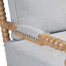 Arm Chair With Open Back Spindle Design, Padded Armrests