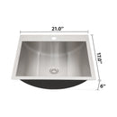 21 X 17" Drop In Bathroom Sink With Pop Up Drain, Stainless Steel Su304, Durable & Rust Resistant, Easy Installation - Brushed Nickel