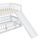 Low Bunk Bed With Slide, Fence And Ladder