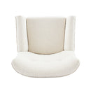 Ergonomic Accent Chair With Button Tufted Design And Rubber Wood Legs - Almond