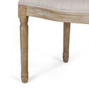 Elegant Dining Chair Set With Cane And Fabric Upholstery