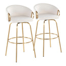 Claire - Contemporary / Glam Fixed Height Bar Stool (Set of 2) Round Footrest (Set of 2)