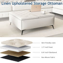 Modern Square Storage Ottoman Coffee Table With Lift-Top Design