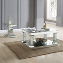 Nysa - 36" Coffee Table - Mirrored & Faux Crystals