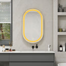 Oval Medicine Cabinet Mirror Bathroom Mirror With Storage Wall Mounted Medicine Mirror Cabinet With LED - Golden