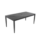 Outdoor Modern Patio Dining Table, Post Tapered Legs, Weatherproof & Rust Free
