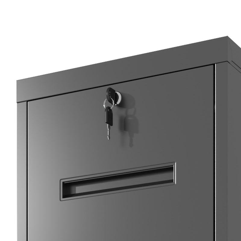 Modern 4 Drawer Metal Vertical Filing Cabinets With Lock For Home Office, Steel Construction, Letter / Legal / A4 / F4 Size - Brushed Nickel