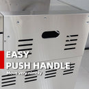 6 Burner 85, 000 Btu Deluxe Gas Outdoor Kitchen Island Grill With Wine Cooler Refrigerator, Rotisserie, Storage Cabinets & Drawers - Silver