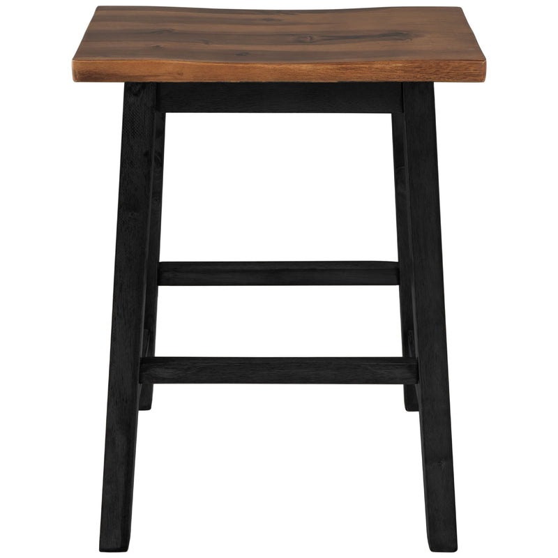 Rustic 3 Piece Stationary Kitchen Island Set With 2 Seatings, With 2 Open Shelves
