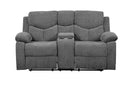 Kalen - Chenille Loveseat With Console - Gray