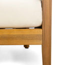 Porto - Outdoor 4 Piece Chat Set, Comfortable Seating, Acacia Wood And Rope, Compact Dimensions - Teak / Beige