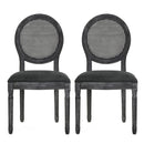 French Country Dining Chair With Cane Backrest (Set of 2)