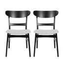 Mid Century Dining Chairs With Cushioned Seats And Wood Frame (Set of 2)