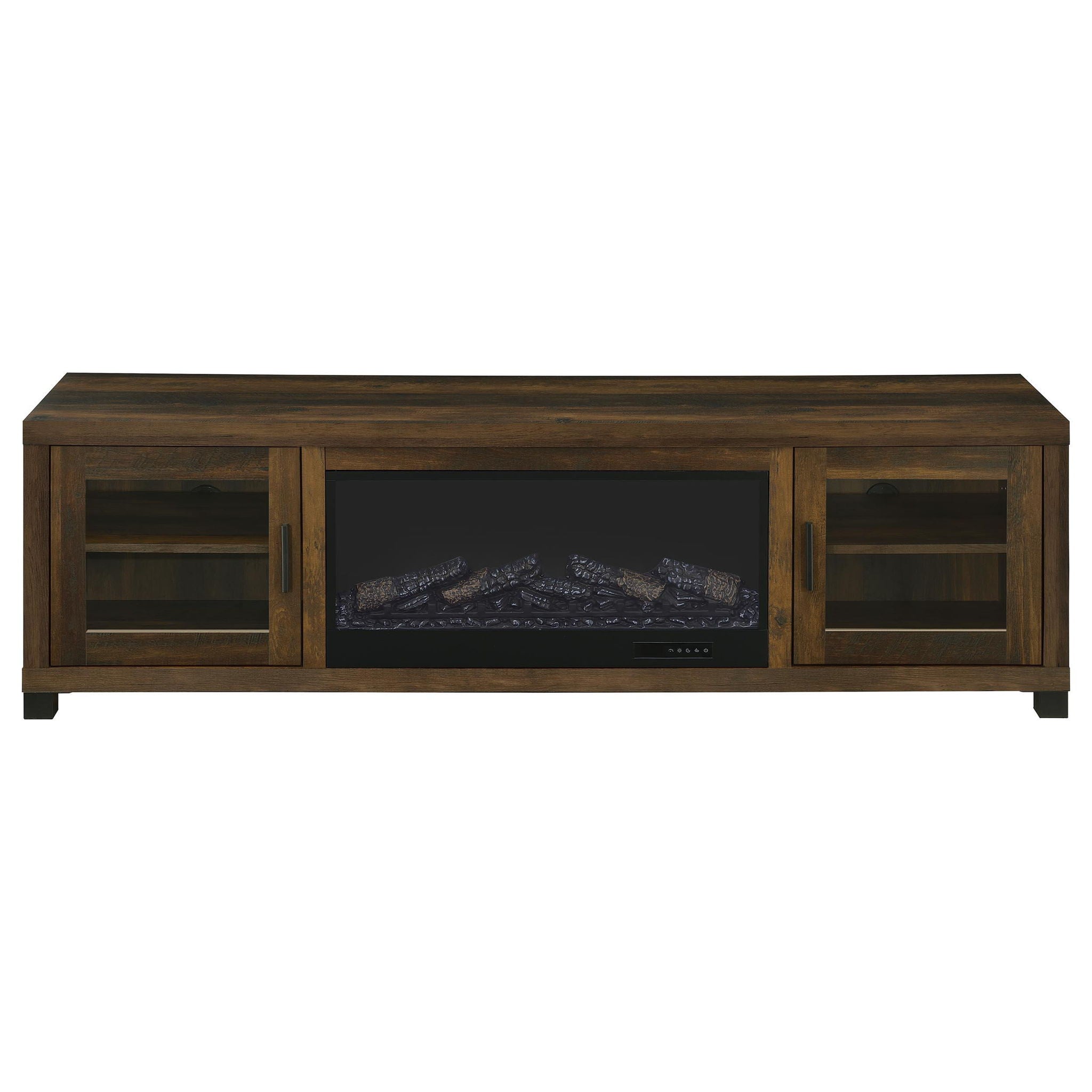 Havering 71-inch TV Stand Fireplace Media Console Dark Pine