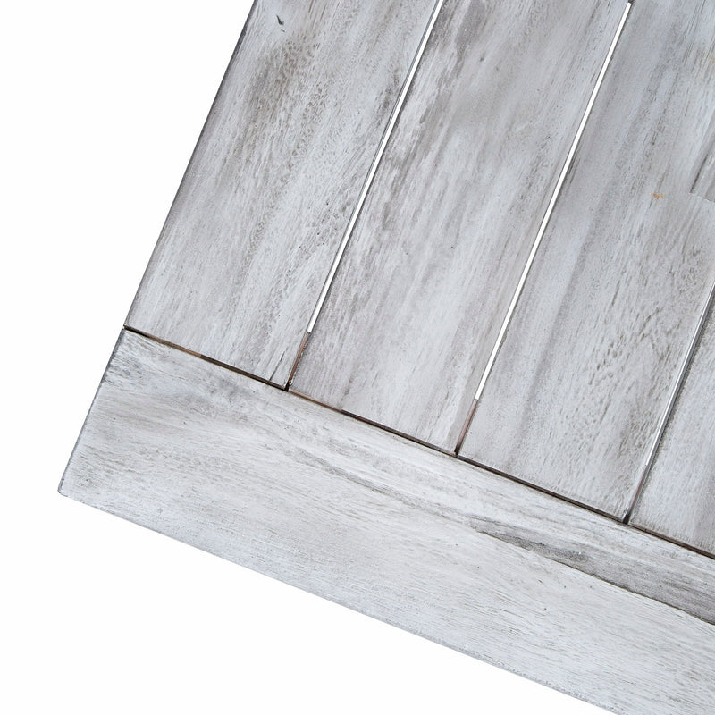 Rustic Outdoor Acacia Wood Dining Table - Black / Light Gray