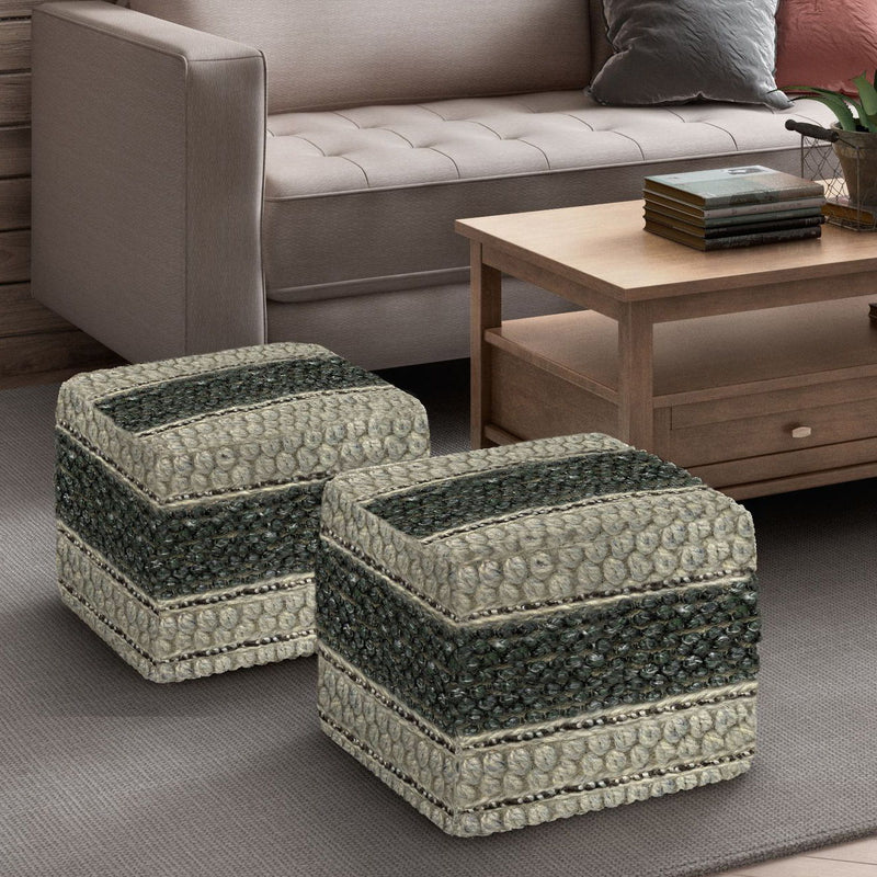 Grady - Handcrafted Square Pouf