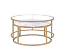 Shanish - Engineered Stone Top Nesting Table Set - Gold