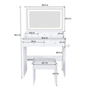 Modern Makeup Vanity Set With Power Outlet, Hair Dryer Holder, And Adjustable Lighting