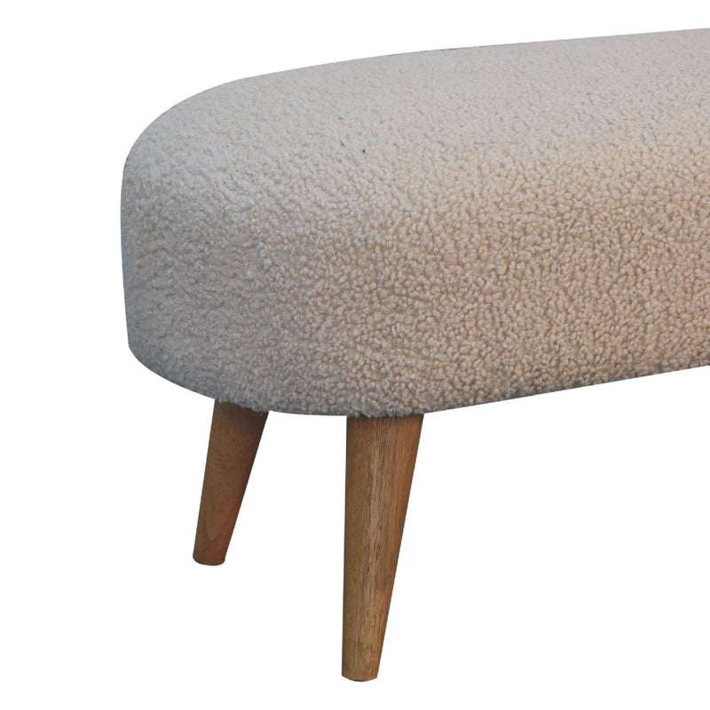 Boucle Hallway Bench - Cream