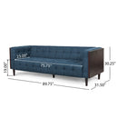 Contemporary Mid-Century Charm 3 Seater Sofa With Button Tufted Waffle Stitching