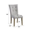 Charnell - Side Chair (Set of 2) - Gary PU & Oak Finish - Atlantic Fine Furniture Inc