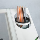 38.18" Hand Crank Adjustable Drafting Table Drawing Desk With 2 Metal Drawers With Stool