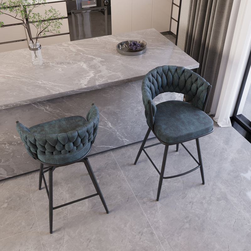 Bar Stool 360 Swivel With Back Footrest
