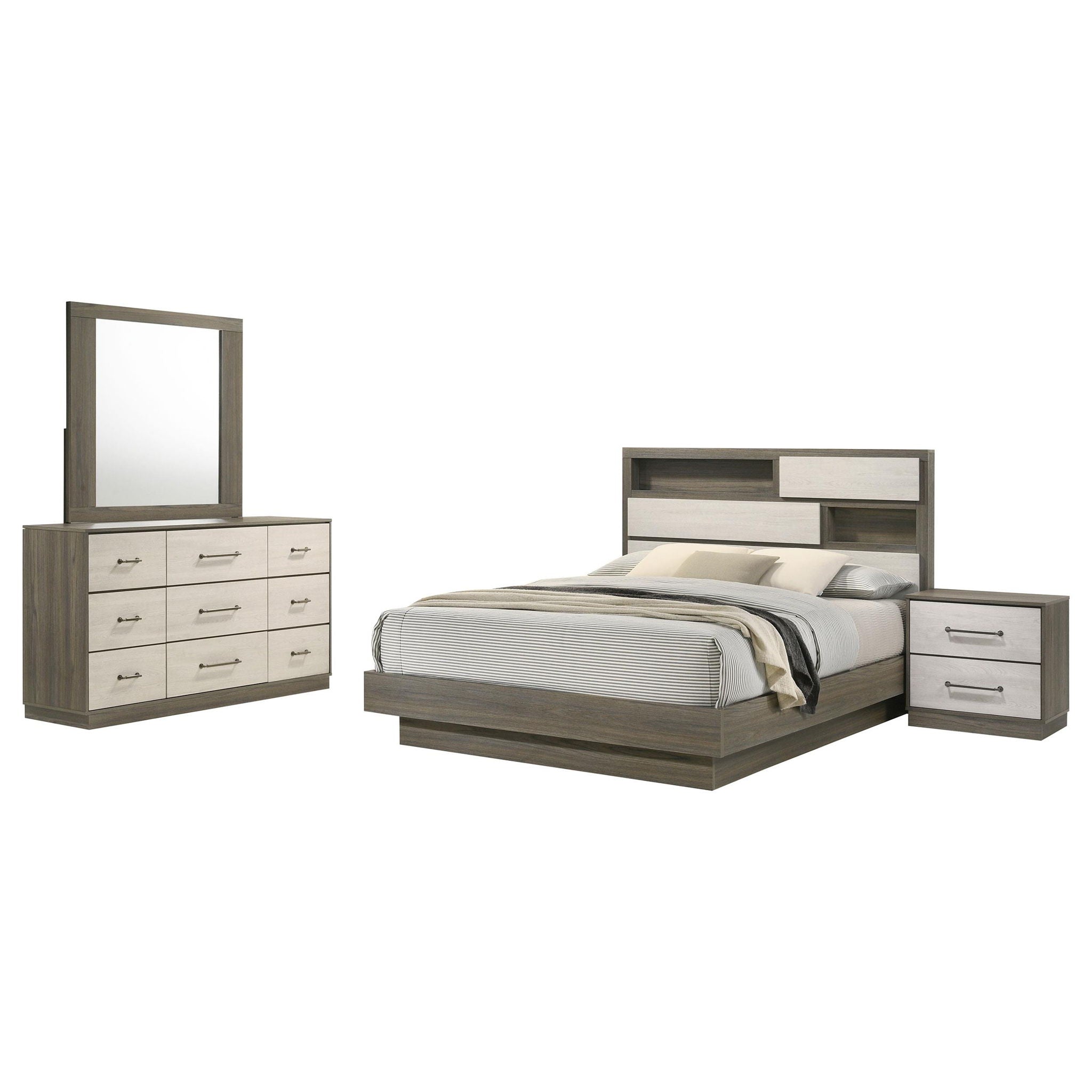 Fenwick 4-piece Eastern King Bedroom Set Grey Oak