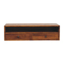 Lunar - 2 Drawer Wall Mounted Media Unit - Brown
