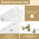 Modern Bathroom Vanity With Ceramic Sink, Freestanding, One Tip Out Drawer, 3 Side Drawers, Adjustable Shelf