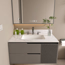 Bianco Carrara Venato Elegant Marble Vanity Top, Bathroom Vanity With Undermount Sink, Sintered Stone