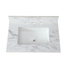 Elegant Sintered Stone Bathroom Vanity Top With Rectangular Undermount Ceramic Sink