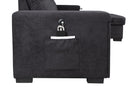 Toby - Woven Fabric Reversible Sleeper Sectional Sofa With Storage Chaise Cup Holder Charging Ports And Pockets